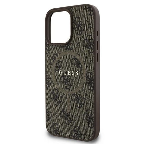 Guess GUHMP16LG4GFRW 4G Ring Classic Logo MagSafe keménytok iPhone 16 Pro - barna