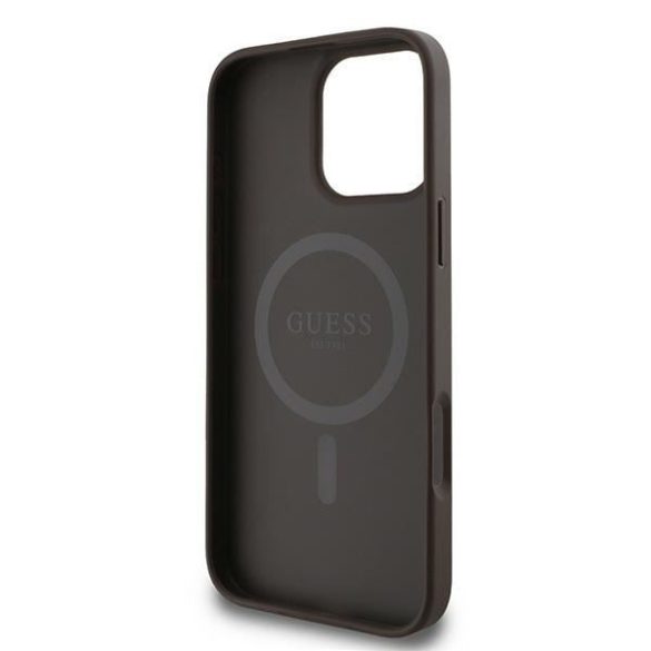 Guess GUHMP16LG4GFRW 4G Ring Classic Logo MagSafe keménytok iPhone 16 Pro - barna