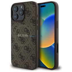   Guess GUHMP16XG4GFRW 4G Ring Classic Logo MagSafe keménytok iPhone 16 Pro Max - barna