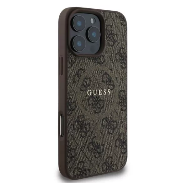 Guess GUHMP16XG4GFRW 4G Ring Classic Logo MagSafe keménytok iPhone 16 Pro Max - barna