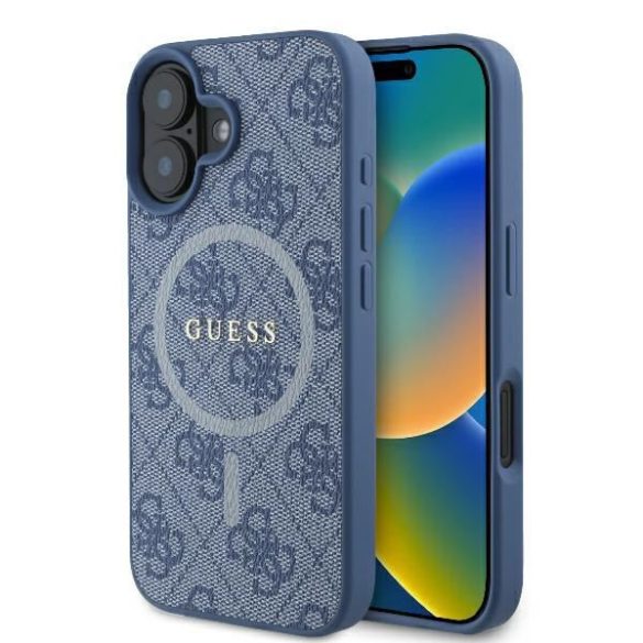 Guess GUHMP16SG4GFRB 4G Ring Classic Logo MagSafe keménytok iPhone 16 - kék