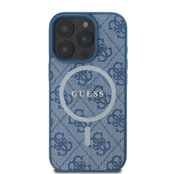 Guess GUHMP16LG4GFRB 4G Ring Classic Logo MagSafe keménytok iPhone 16 Pro - kék