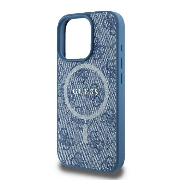 Guess GUHMP16LG4GFRB 4G Ring Classic Logo MagSafe keménytok iPhone 16 Pro - kék