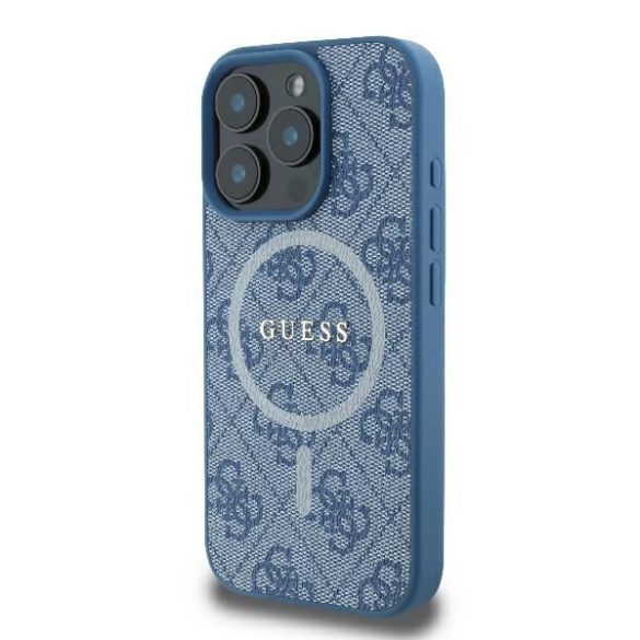 Guess GUHMP16XG4GFRB 4G Ring Classic Logo MagSafe keménytok iPhone 16 Pro Max - kék