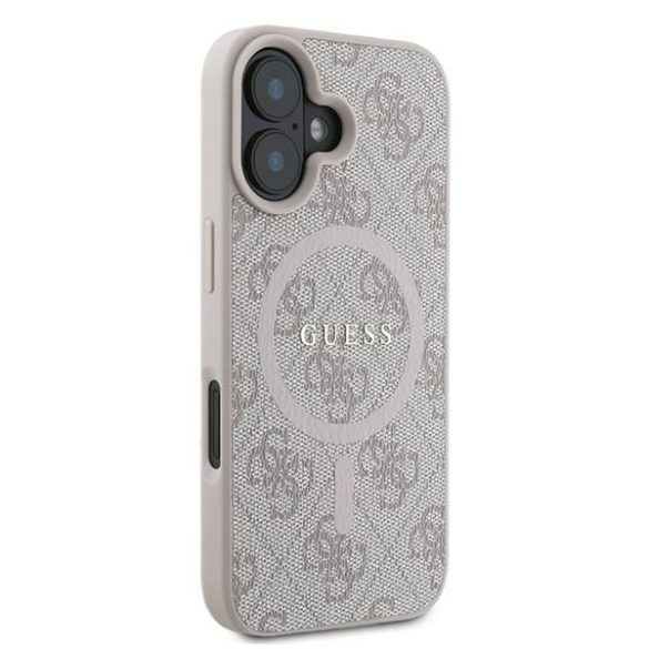 Guess GUHMP16MG4GFRP 4G Ring Classic Logo MagSafe keménytok iPhone 16 Plus - rózsaszín