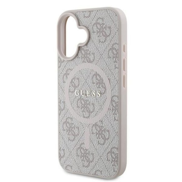 Guess GUHMP16MG4GFRP 4G Ring Classic Logo MagSafe keménytok iPhone 16 Plus - rózsaszín