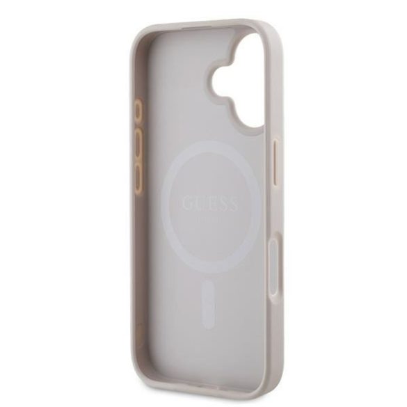 Guess GUHMP16MG4GFRP 4G Ring Classic Logo MagSafe keménytok iPhone 16 Plus - rózsaszín