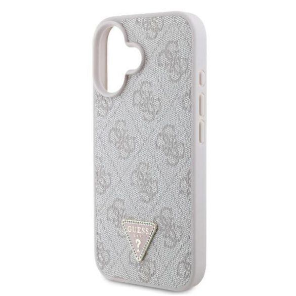 Guess GUHCP16SP4TDPP Leather 4G Triangle Strass keménytok iPhone 16 - rózsaszín