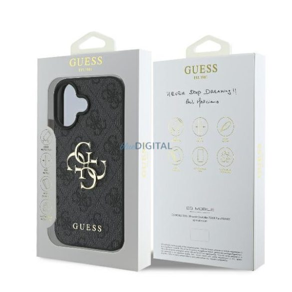 Guess GUHCP16S4GMGGR 4G Big Logo keménytok iPhone 16 - fekete