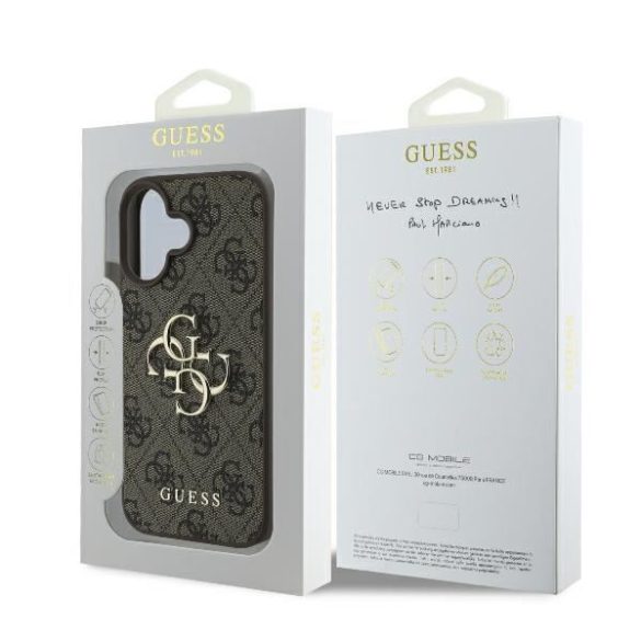 Guess GUHCP16S4GMGBR 4G Big Logo keménytok iPhone 16 - barna