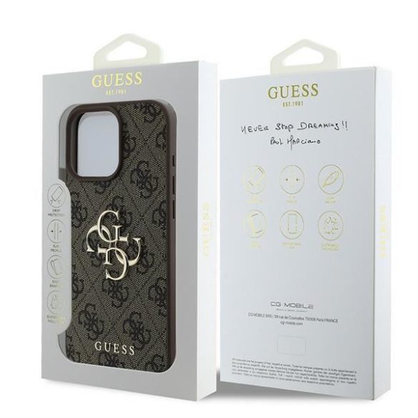 Guess GUHCP16L4GMGBR 4G Big Logo keménytok iPhone 16 Pro - barna