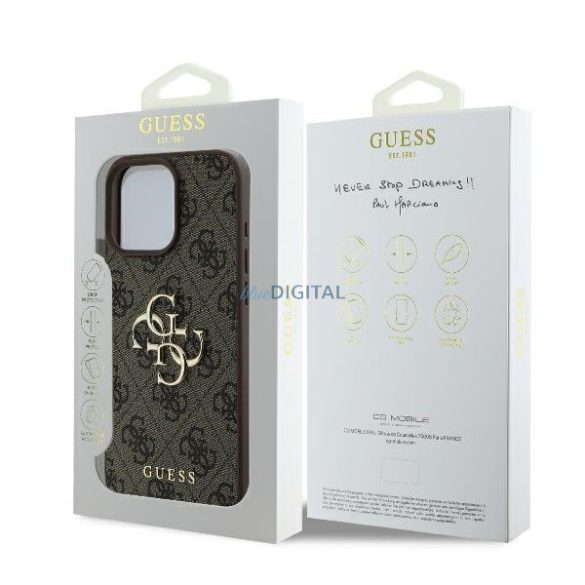 Guess GUHCP16X4GMGBR 4G Big Logo keménytok iPhone 16 Pro Max - barna