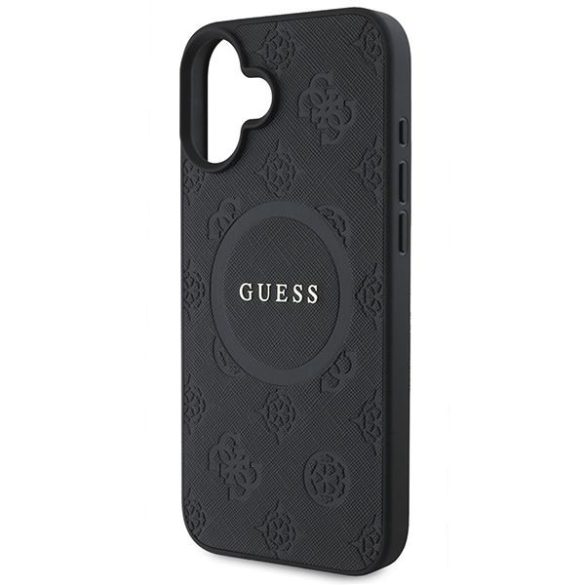 Guess GUHMP16SPSAPSMEK Saffiano Peony Classic Logo MagSafe keménytok iPhone 16 - fekete