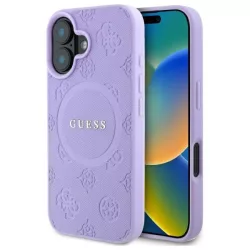   Guess GUHMP16MPSAPSMEU Saffiano Peony Classic Logo MagSafe-kompatibilis keménytok iPhone 16 Plus - lila