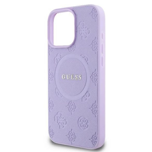 Guess GUHMP16LPSAPSMEU Saffiano Peony Classic Logo MagSafe keménytok iPhone 16 Pro - lila