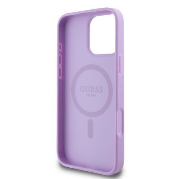 Guess GUHMP16LPSAPSMEU Saffiano Peony Classic Logo MagSafe keménytok iPhone 16 Pro - lila