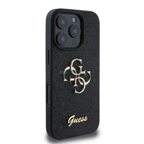 Guess GUHCP16LHG4SGKFixed Glitter Big 4G keménytok iPhone 16 Pro - fekete