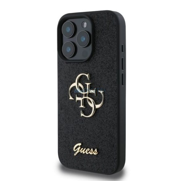 Guess GUHCP16LHG4SGKFixed Glitter Big 4G keménytok iPhone 16 Pro - fekete