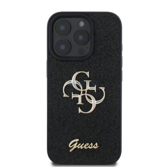 Guess GUHCP16LHG4SGKFixed Glitter Big 4G keménytok iPhone 16 Pro - fekete