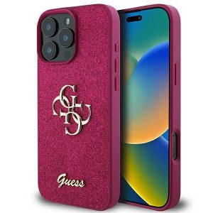 Guess GUHCP16LHG4SGU Glitter Script Big 4G keménytok iPhone 16 Pro - lila