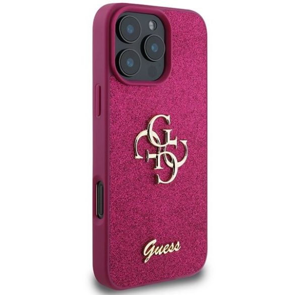 Guess GUHCP16LHG4SGU Glitter Script Big 4G keménytok iPhone 16 Pro - lila