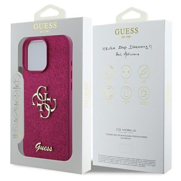 Guess GUHCP16LHG4SGU Glitter Script Big 4G keménytok iPhone 16 Pro - lila