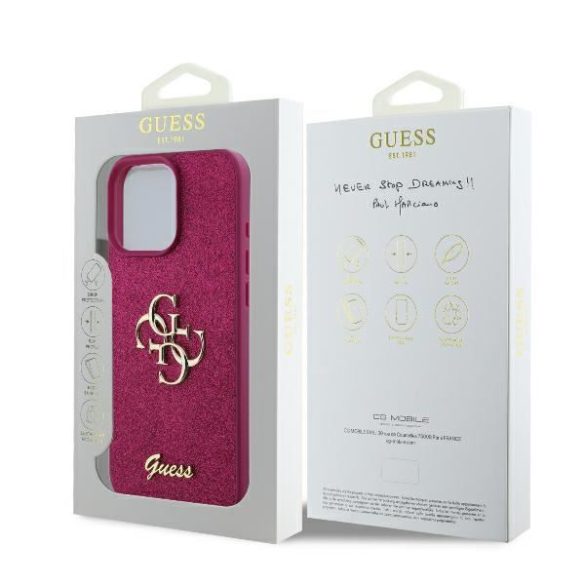 Guess GUHCP16XHG4SGU Fixed Glitter Big 4G keménytok iPhone 16 Pro Max - lila