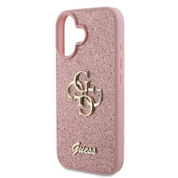 Guess GUHCP16SHG4SGP Fixed Glitter Big 4G keménytok iPhone 16 - rózsaszín