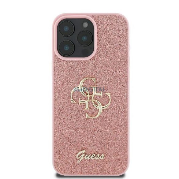 Guess GUHCP16LHG4SGP Fixed Glitter Big 4G keménytok iPhone 16 Pro - rózsaszín