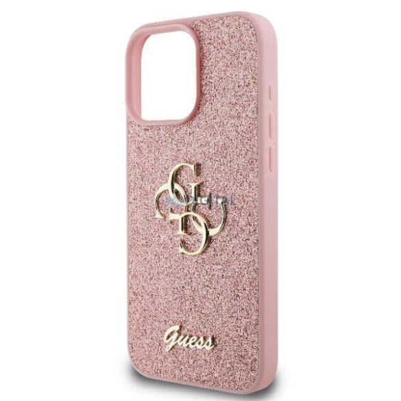 Guess GUHCP16LHG4SGP Fixed Glitter Big 4G keménytok iPhone 16 Pro - rózsaszín