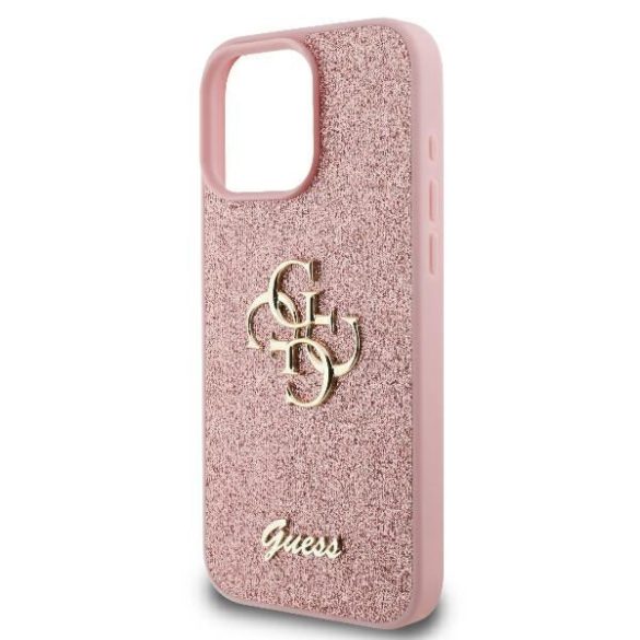 Guess GUHCP16LHG4SGP Fixed Glitter Big 4G keménytok iPhone 16 Pro - rózsaszín