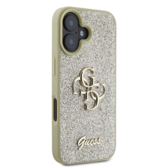 Guess GUHCP16SHG4SGD Fixed Glitter Big 4G keménytok iPhone 16 keménytok - arany színű