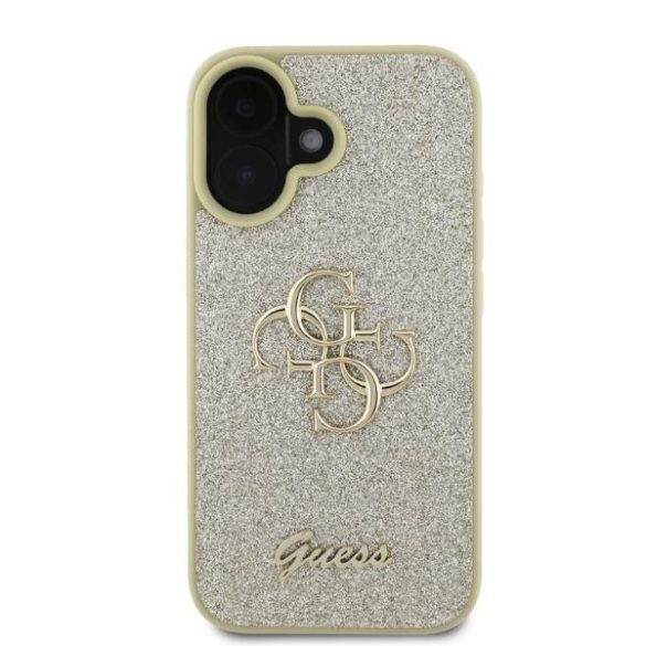 Guess GUHCP16SHG4SGD Fixed Glitter Big 4G keménytok iPhone 16 keménytok - arany színű