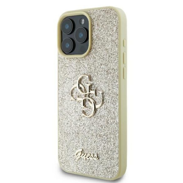 Guess GUHCP16LHG4SGD Fixed Glitter Big 4G keménytok iPhone 16 Pro - arany színű