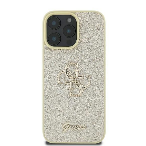 Guess GUHCP16LHG4SGD Fixed Glitter Big 4G keménytok iPhone 16 Pro - arany színű