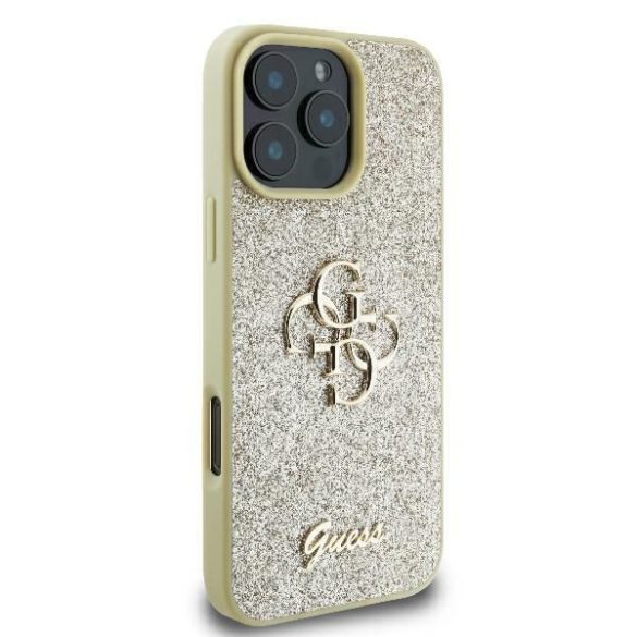 Guess GUHCP16LHG4SGD Fixed Glitter Big 4G keménytok iPhone 16 Pro - arany színű