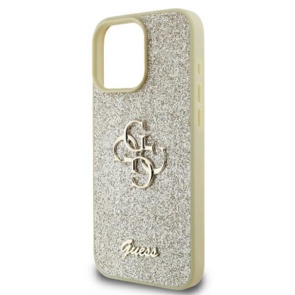 Guess GUHCP16LHG4SGD Fixed Glitter Big 4G keménytok iPhone 16 Pro - arany színű