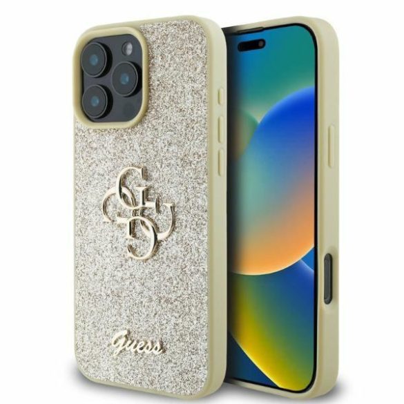 Guess GUHCP16XHG4SGD Fixed Glitter Big 4G keménytok iPhone 16 Pro Max - arany színű