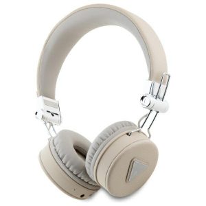 Guess GUBH70PGTSPSE Grained Classic Round Shape bluetooth vezeték nélküli fejhallgató ENC - bézs
