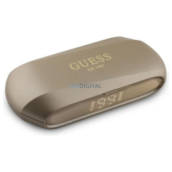 Guess GUTWSC2MCDSD Elongated Metalic Printed Logo TWS Bluetooth vezeték nélküli fülhallgató - arany színű