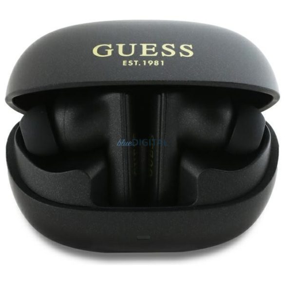 Guess GUTWST88MCTGK Capsule Printed Logo TWS Bluetooth vezeték nélküli fülhallgató - fekete