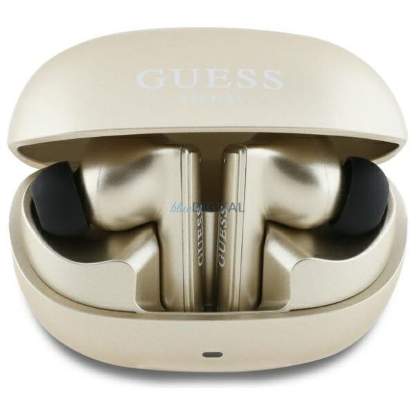 Guess GUTWST88MCTGD Capsule Printed Logo TWS Bluetooth vezeték nélküli fülhallgató - arany színű