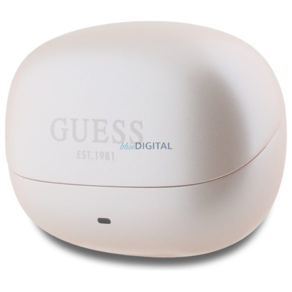 Guess GUTWST88MCTGP Capsule Printed Logo TWS Bluetooth vezeték nélküli fülhallgató - rózsaszín