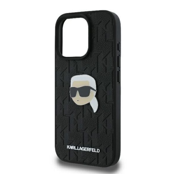 Karl Lagerfeld KLHCP16LPGKLKIPK Monogram Karl Head Pin keménytok iPhone 16 Pro - fekete