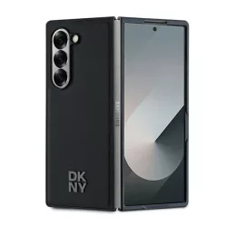   DKNY DKHMZFD6PSMCSLK Magsafe Plain Leather Metal Stack Logo tok Samsung Galaxy Z Fold6 F956 - fekete