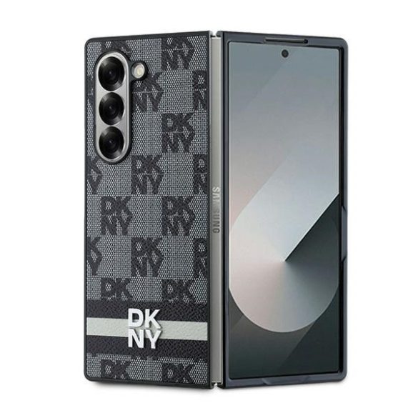 DKNY DKHCZFD6PCPTSSK Chequered Pattern Printed Stripes tok Samsung Galaxy Z Fold6 F956 - fekete