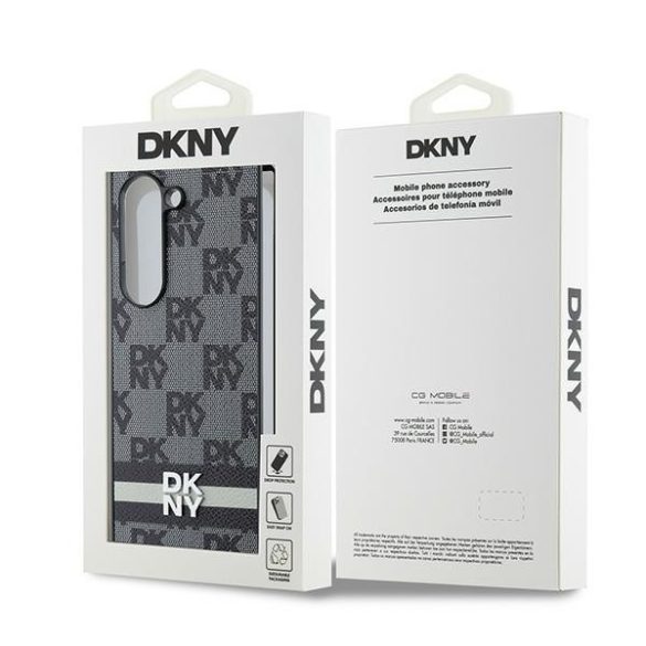 DKNY DKHCZFD6PCPTSSK Chequered Pattern Printed Stripes tok Samsung Galaxy Z Fold6 F956 - fekete