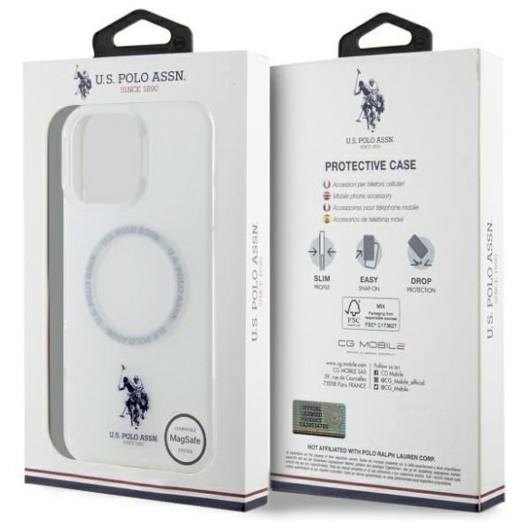 US Polo USHMP16LHOCLDPW IML Ring MagSafe tok iPhone 16 Pro - fehér