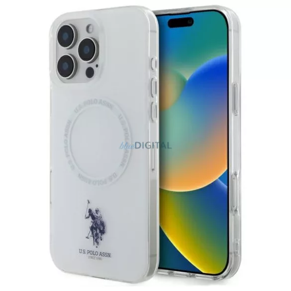 US Polo USHMP16XHOCLDPW IML Ring MagSafe tok iPhone 16 Pro Max - fehér