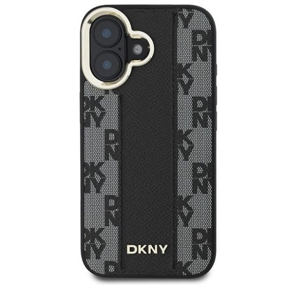 DKNY DKHMP16SPCPVSLK Checkered Pattern Magsafe keménytok iPhone 16 - fekete